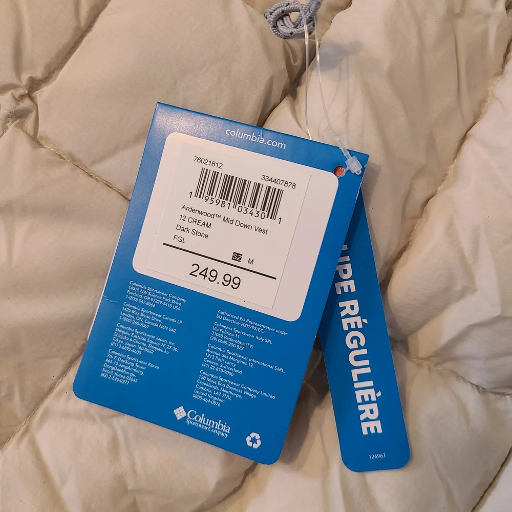 Columbia Medium Women's Cream Puffer Vest Down Filled NWT - Picture 7 of 16